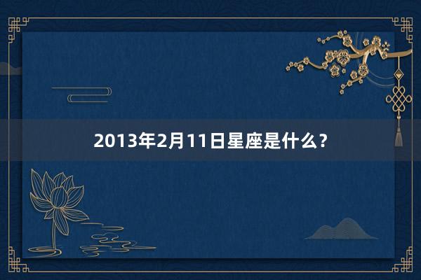2013年2月11日星座是什么？